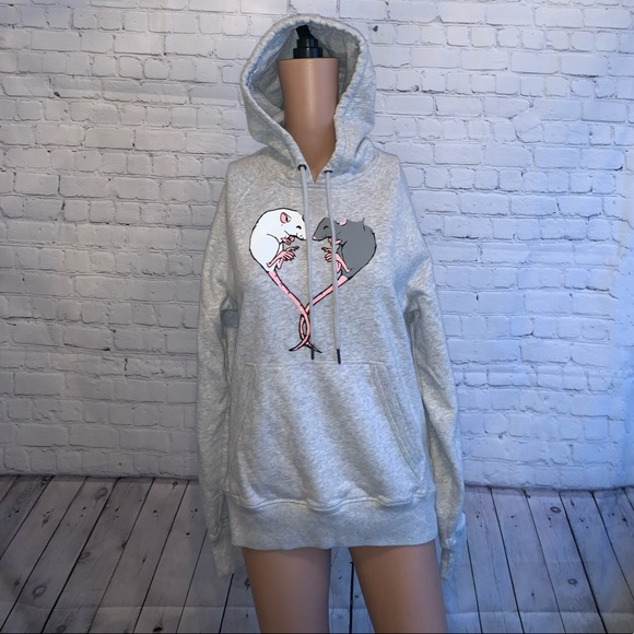 Champion Tops - Champion Gray Mice Love Hoodie size S